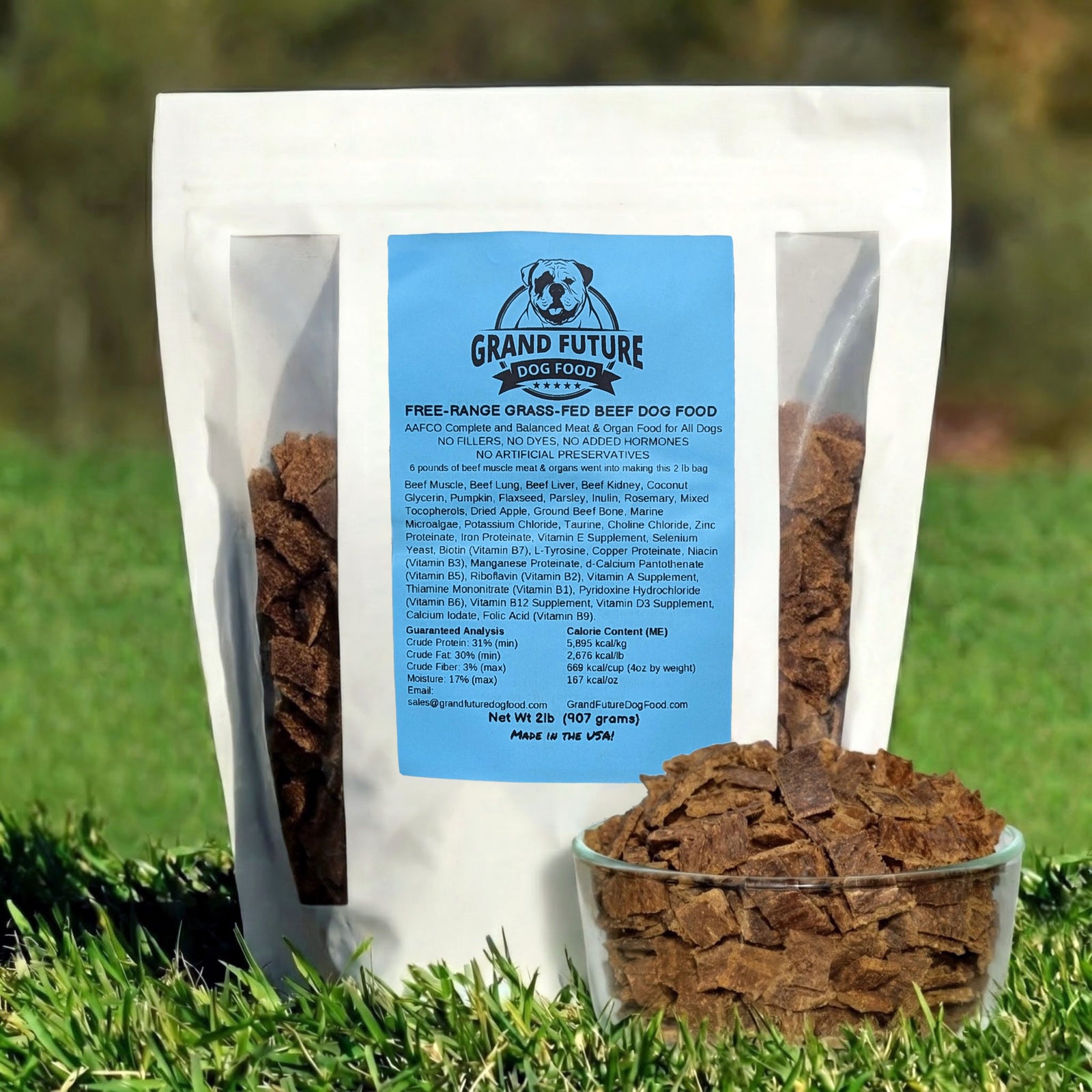Grand Future Air Dried Real Beef Dog Food - 2 lb bag